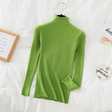 Casual Sweater Women 2021 Long Sleeve Ruffle Sweater Knitted Slim Korean Pullover Solid Bottoming Shirt All Match