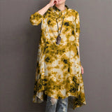 Women Long Sleeve Tie Dye Shirt Autumn Fashion Printed Blouse Gradient Color Long Top Tunic Blusas Female Loose Chemise