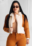 Casual Contrast Sherpa Long Sleeve