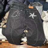 Devil Island Denim Suit High Street Western Denim Jacket Baggy Jeans Trend Card-Outfit