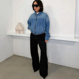 Women's Jeans Women's Summer Fashion Button Patch 3D Pocket Denim