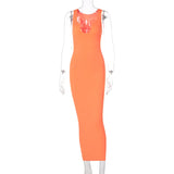 Summer Ribbed Knitted V Neck Black Long Dress Women Sleeveless Slim Party Club Elegant Female Bodycon Midi Dress Streetwear