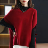 Vest Women Autumn Korean Style Loose Knitted V-neck Outerwear Simple Solid All-match Trendy Leisure Harajuku Elegant