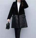 Winter Both sides Wear Leather Coat Women Plus size 5XL Plus velvet Thicken Loose Outerwear Female Flocking Jackets