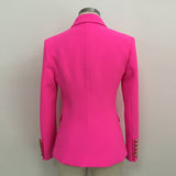 QUALITY 2022 Stylish Designer Blazer Women's Classic Double Breasted Lion Buttons Slim Fitting Blazer Jacket Hot