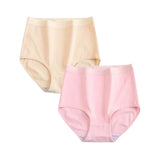 2 pcs/lot High Waist Panties Cotton Underwear Women Solid Plus Size Female Lingerie M -