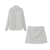 New Wave Spot Printed Shirt 2328125 Miniskirt 2496125-Outfit