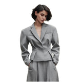 Women's Clothing 2025 Spring Fashion Waist Suit A-Word Long Half-Dress Temperament Two