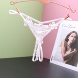 Transparent Open-File Hot Thong Trousers Lady Low-Rise Open-End T-Thong Trousers Hollow Ultra-Thin Mesh