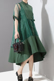 Hem High-Low Sheer Shirt Dress and Tank