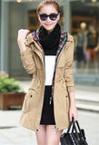 Long Plus Size Trench Coat Women New 2020 Spring Autumn Hooded Zipper Loose Female Windbreaker Fake Two Pieces