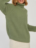 Thick Winter Sweaters Womens Oversized Pullovers Warm Jumper Loose Solid Green Sweaters For Women Turtleneck
