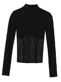 Women T Shirt Woman Clothes Long Sleeve Tops Spring Black Slim Tshirt Female Crop Top Tee Sexy Skinny Y2k-Outfit