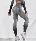 Outdoor Two Piece Set Women Long Sleeve Crop Top Sport Leggings Tracksuit Fitness Gym Suits For