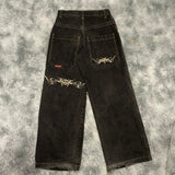 High Street Jeans Y2K Hip Hop Printed Cartoon Retro Loose Men Wide-Outfit