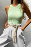 Toloer Women's Wish New Summer Solid Color Sleeveless Slim Jacket Small Vest
