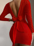 V-Back Tied Knit Mini