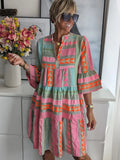 Fashion New Printed Collar Seven-Sleeve