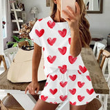 Women's Two Piece Suit 2021 Summer 2 Piece Set Elastic Waist Casual Solid Color Leisure Pajamas Set O-Neck Home