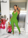 Summer Sexy Pink Jumpsuits For Women 2022 Halter Sleeveless Backless Bodycon Blue One Piece Outfits Rompers Women