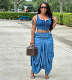 Women Loose Casual Solid Irregular Long Skirt Regular Splice Elastic Waist Office Ladies Pockets Elegant Simple 2024-Outfit