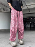 Leopard Print Parachute Trousers Men's Fashion Brand Hiphop Wide-Legged Trousers Loose Straight Tube Trendy Trousers-Outfit