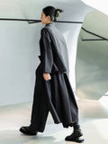 Women Black Big Size Long Pocket Trench New Lapel Long Sleeve Loose Fit Windbreaker Fashion Spring Autumn 2023