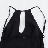 Spring Style Buckle Dress With Collar And Bare Back Slim Sexy Dress 8342380-Outfit