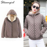 Women Fleece Coats And Jackets Winter Warm Padded Winter Coats For Women Hooded Outwear Velvet Coat Warm Basic Jacket