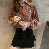 loose floral shirts blouses 2021 Spring Summer elegant Lantern sleeve Women's blouse Shirts Tops Style Blusas