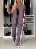Spring And Autumn New Women's Long Sleeves Clip Casual Suit Set