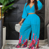 Set 2025 New Female V-Neck Bat Sleeve Chiffon Shirt