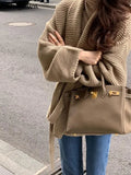 Sweater Jackets Women's Clothing Bandage Temperament Sueter Mujer Loose Casual Knitted Cardigan Y2k Tops Pull