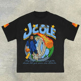 Men's T-Shirt 2024 Basketball Shirt Sports Style Short-Sleeved Cotton Print Loose T-Shirt Street Hip-Hop Blouse Short Sleeves-Outfit