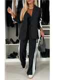 Spring And Autumn New Women's Long Sleeves Clip Casual Suit Set