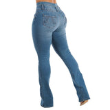 Elastic High-Rise Long Jeans Women's Spring Slim Thin Foot Trousers