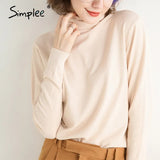 Leisure high collar basic sweater Slim cosy long sleeve pullover Home style fashion women's sweater Autumn winter