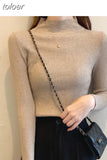 Women Pullovers Sweater Autumn Winter Turtleneck Knitted Sweater Women Long Sleeve Tops Short Slim Sweaters Girls Clothes