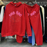 55555 Hip Hop Printed Letter Cobweb Hoodie Hoodie Couple Style Hoodie Trend-Outfit