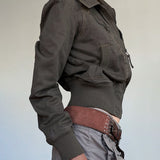 Vintage Zippered Jacket Women's Autumn 2025 Leisure New Workwear