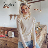 Leisure high collar basic sweater Slim cosy long sleeve pullover Home style fashion women's sweater Autumn winter