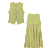 Spring New Vest Vest Outside The Vest Blouse Design Sense Of Niche Temperament Knitted Vest Splicing
