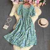 Broken Flowers Tighten Short-Sleeved Dress-Outfit