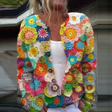 New 3D Printed Women's Cardigan Knitted Jacket Spring Autumn Shirt