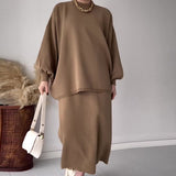 2025 New Solid Color Loose Blouse Casual Lazy Skirt