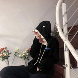 Deeptown Funny Shark Patchwork Hoodies Women Autumn Kawaii Sweatshirt Oversized 2021 Casual Long Sleeve Pullover School