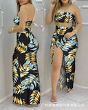 2021 new tube top pleated two-piece