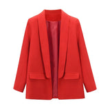 Elegant Long Sleeve Turn-down Collar Blazer Office Lady Formal Slim Coats 2020 Women's Demi-season Jacket