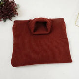 Knitted Dress Autumn Winter New Chic Turtleneck Long Sleeve Button Bandage Dresses Korean Elegant OL Robe