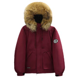 Parker Down Cotton Jacket Female 2024 Winter New Thickened Senior Couples Big Wool Collar Padded Coat-Outfit